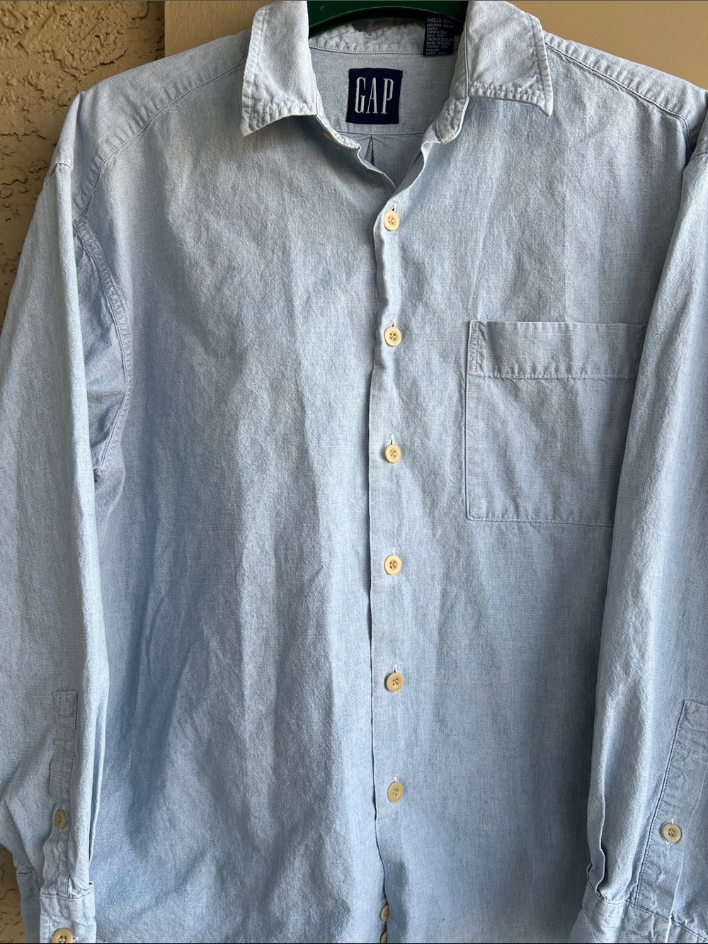 GAP Light Blue Casual Denim Button-Down Shirt